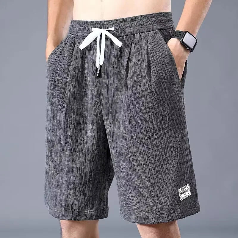 Men's Breathable Ice-Silk Sports Shorts – Summer GRAY Men Pants