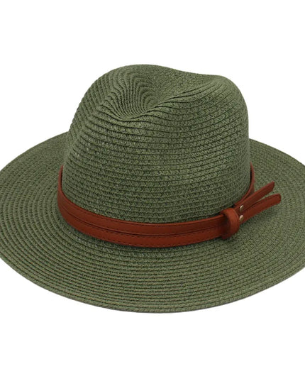Breathable Straw Panama Sun Hat Bean green Hats