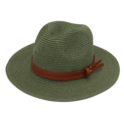 Breathable Straw Panama Sun Hat Bean green Hats