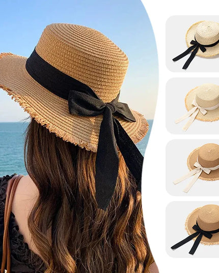 Korean Wide Brim Straw Hat for Women Summer Sun Protection Hats