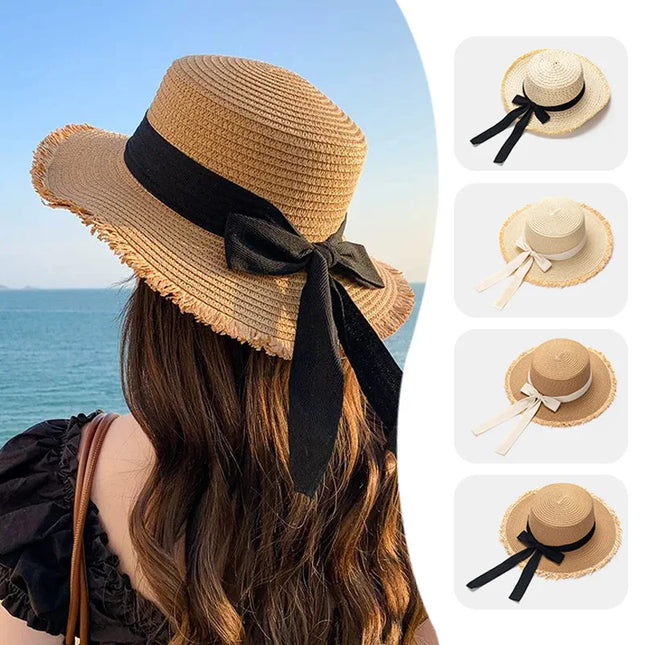 Korean Wide Brim Straw Hat for Women Summer Sun Protection Hats