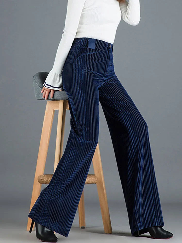 Velvet Eleganza Wide‑Leg Trousers Trousers