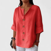 Cathlyn Elegant Women's Blouse Red Blouse