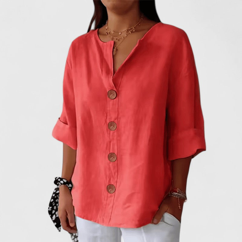 Cathlyn Elegant Women's Blouse Red Blouse