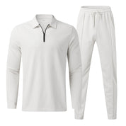 Men's Full-Zip Tracksuit Set White Tracksuit