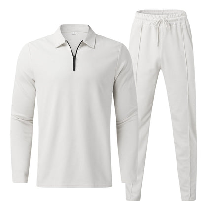 Men's Full-Zip Tracksuit Set White Tracksuit
