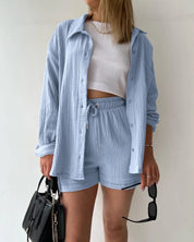 Carmen™ | Casual Cotton Set for Women Light Blue