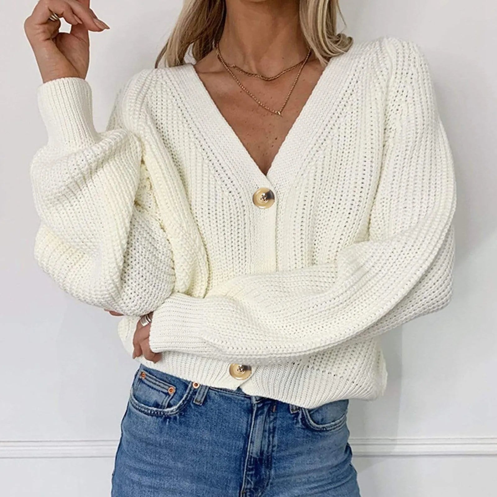 Ramona | Knitted cardigan White kleding
