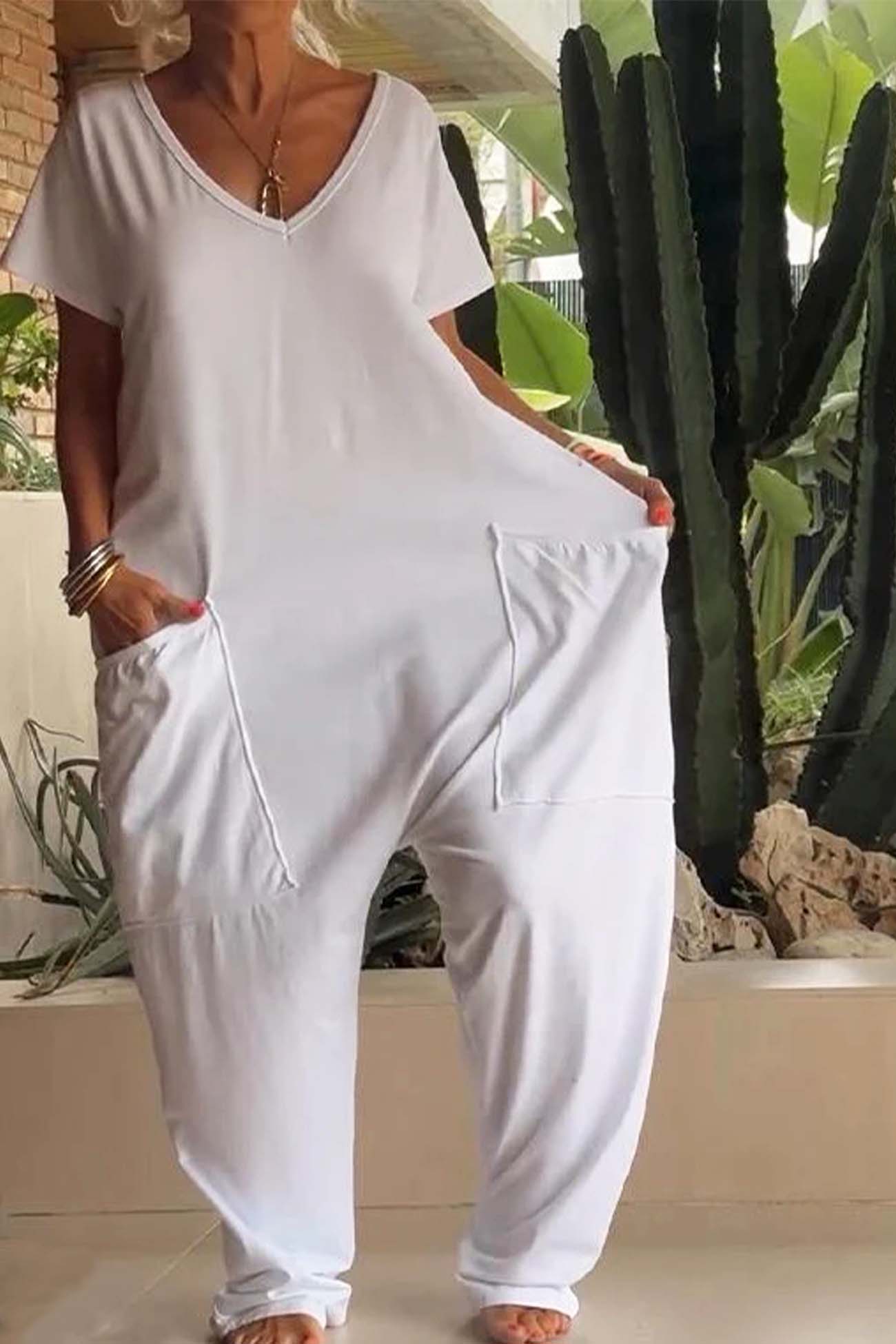 Velmora | Effortless Chic Jumpsuit Snow White M (10-12)