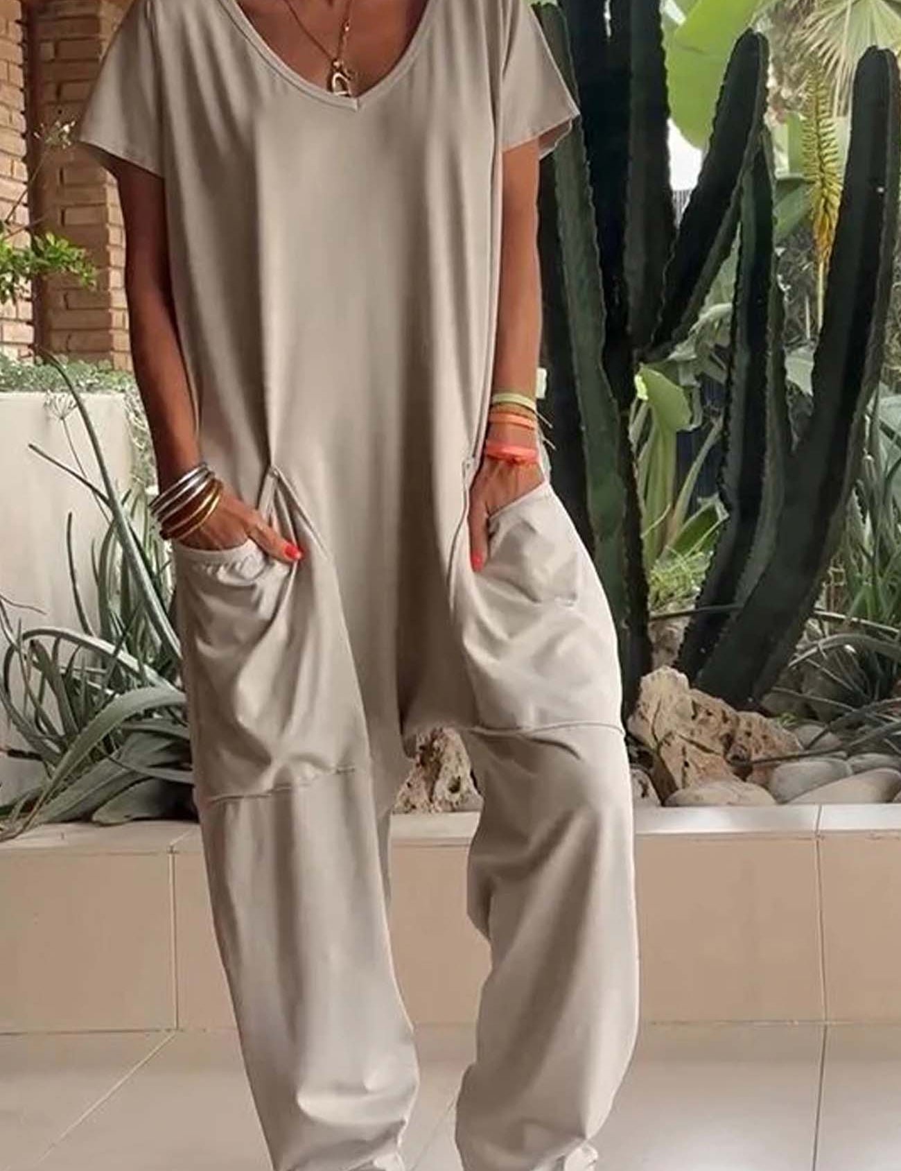 Velmora | Effortless Chic Jumpsuit Soft Beige