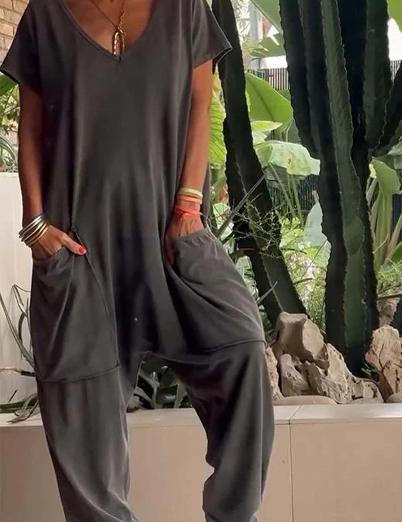 Velmora | Effortless Chic Jumpsuit Stone Grey (Almost sold out)
