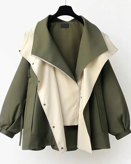 Women's Windproof Trench Jacket Green Jacket