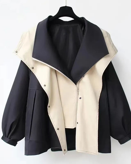 Women's Windproof Trench Jacket Black Jacket