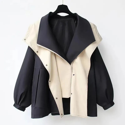 Women's Windproof Trench Jacket Black Jacket