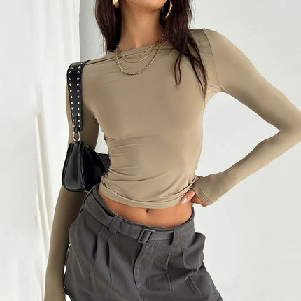 Lyra | Sleek Slim-Fit Casual Tee Coffee Shirts & Tops