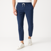 Monaco Cotton Linen Trousers Navy Blue