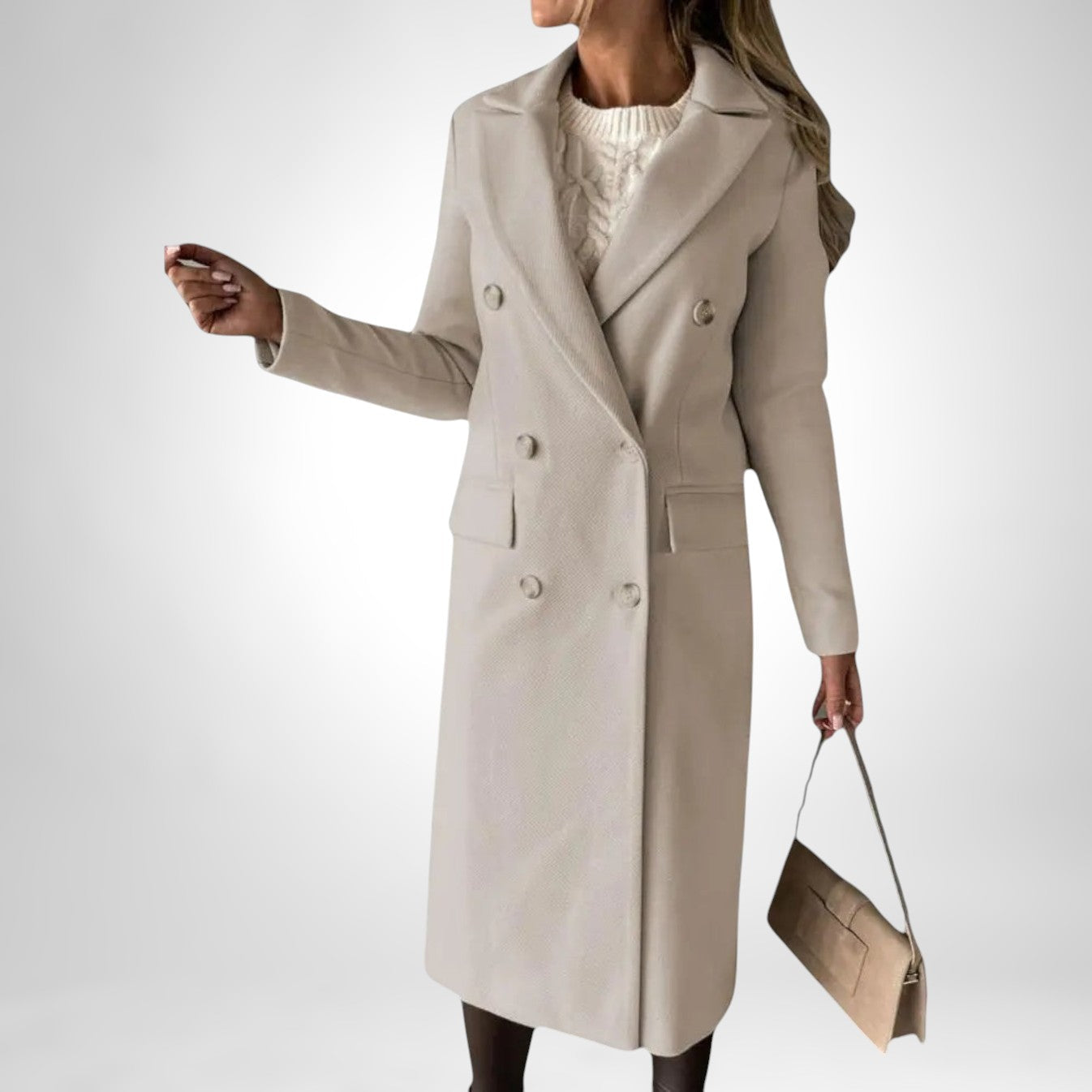 Sofia Women's Flattering Everyday Coat Beige Coats & Jackets