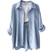 Charlotte | Women's Cotton Two-Piece Suit Blue