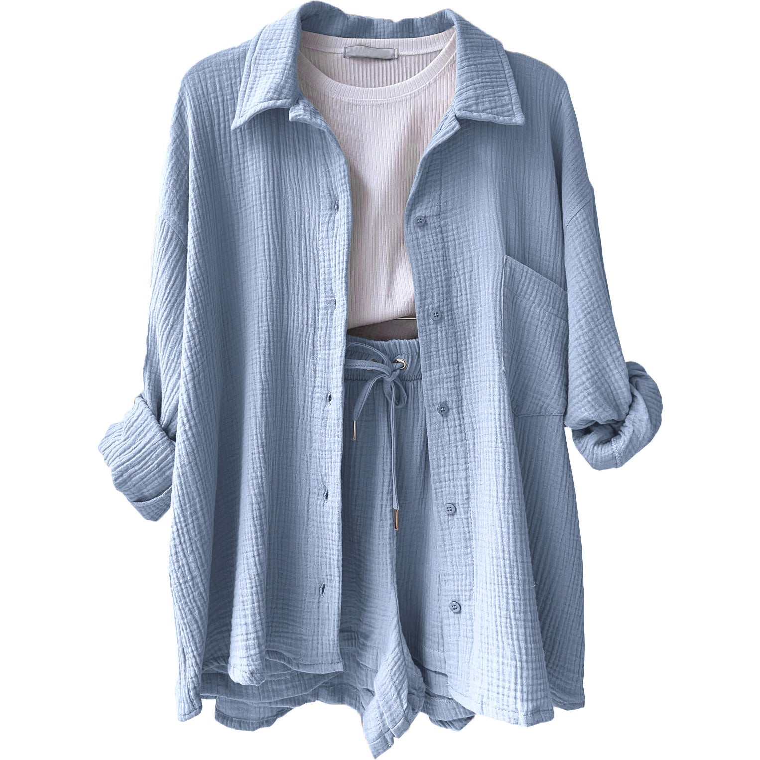 Charlotte | Women's Cotton Two-Piece Suit Blue