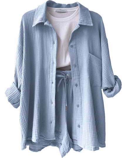 Charlotte | Women's Cotton Two-Piece Suit Blue