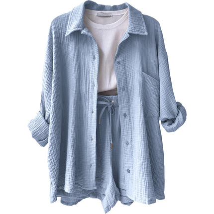 Charlotte | Women's Cotton Two-Piece Suit Blue