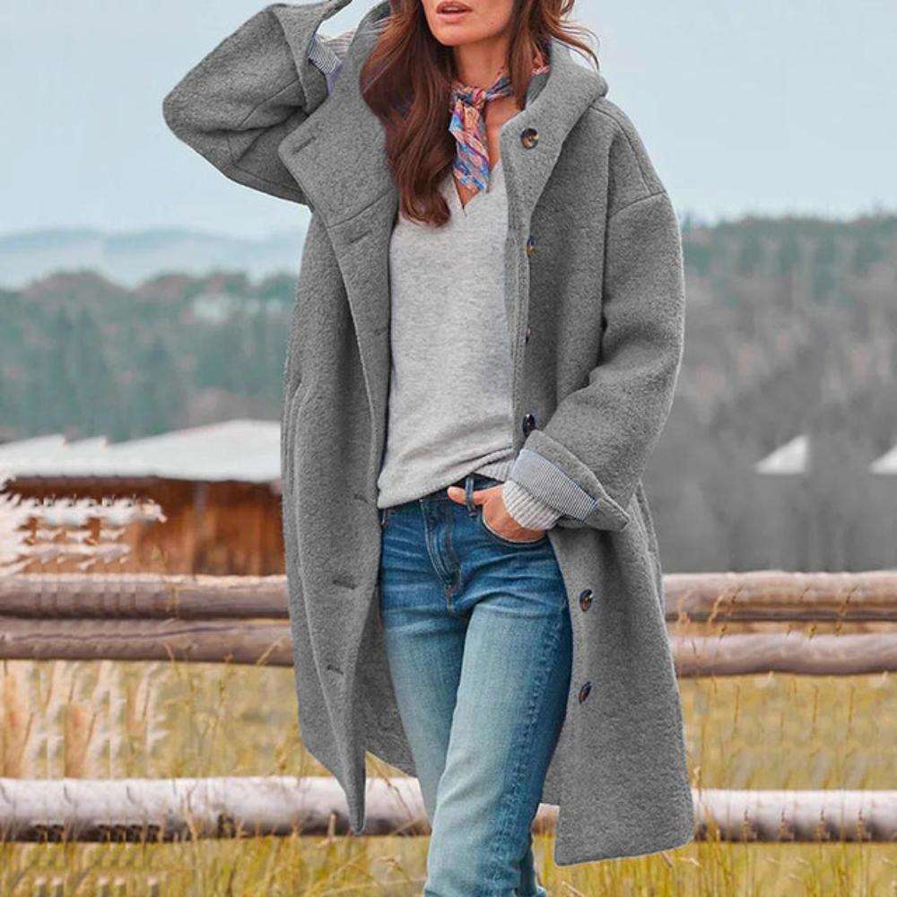 Charlotte - Women's Elegant Fall Coat Grey Coats