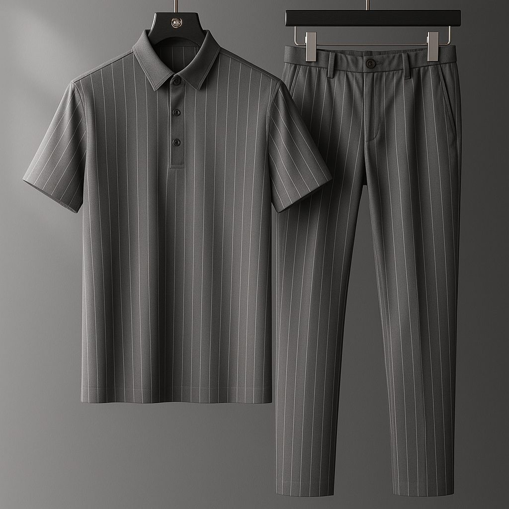 Solari Tailored Polo Set Gray Outfit Sets
