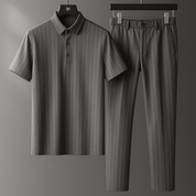 Solari Tailored Polo Set Gray Outfit Sets
