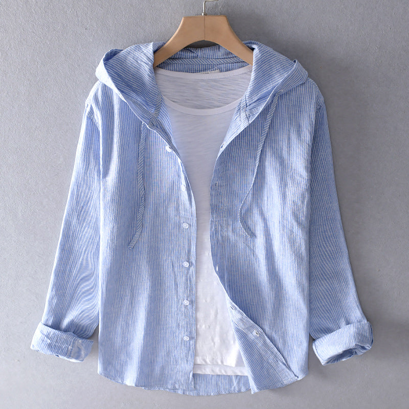 Elowen | Breathable linen shirt Blue Shirt