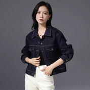 Vintage Polo Collar Denim Jacket Denim Jacket