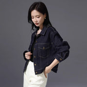 Vintage Polo Collar Denim Jacket Denim Jacket