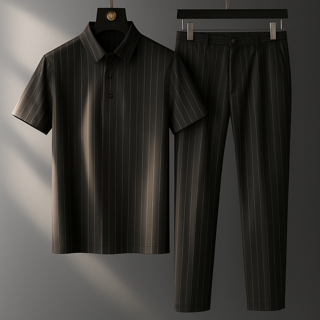 Solari Tailored Polo Set Black Outfit Sets