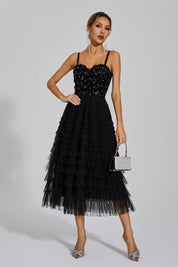 April™ | Black Sequins Slip Dress Dresses