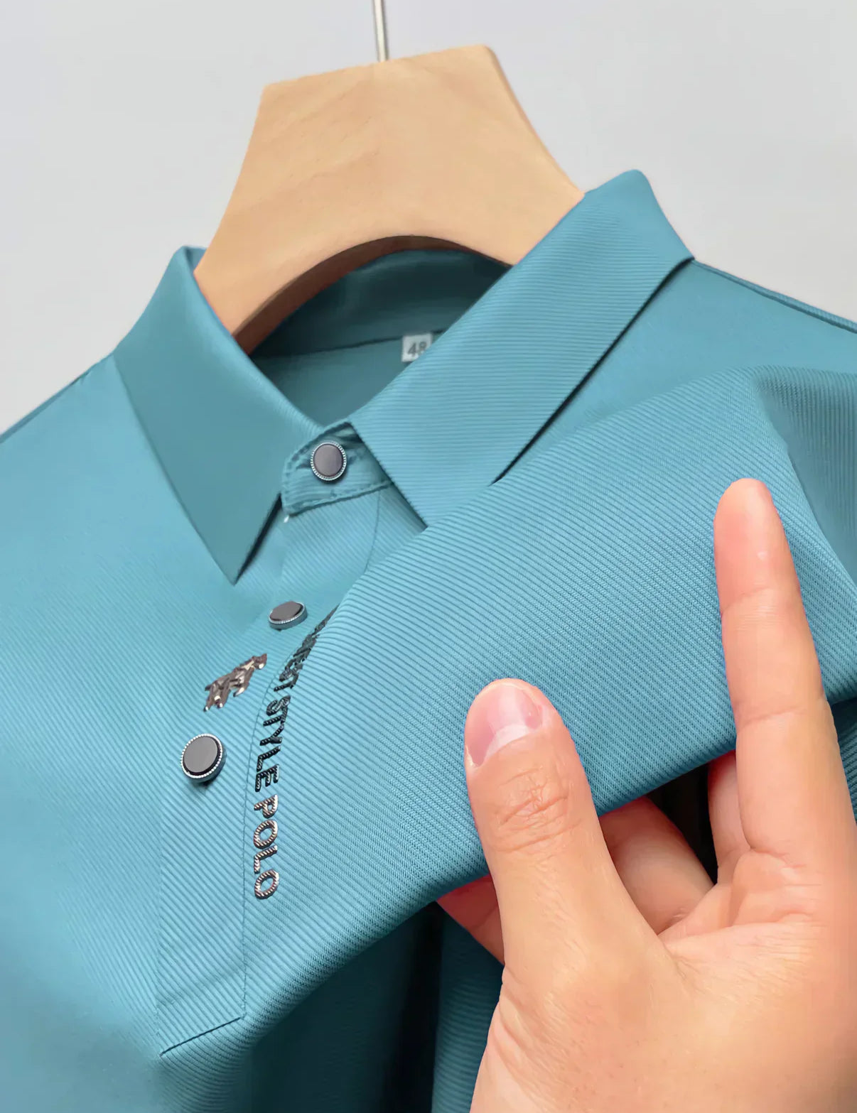 Men's Wrinkle-Free Polo Shirt Pale Blue Polo Shirts