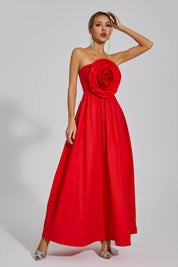 Mariah™ | Red Rose Flower Off Shoulder Dress Dresses