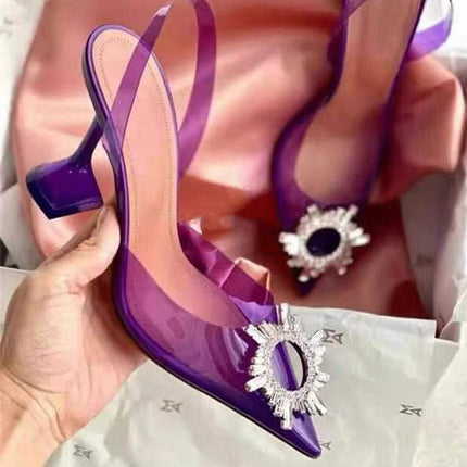 Comfortable Party Heeled Sandals Purple Shoes