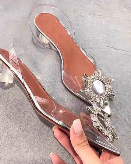 Comfortable Party Heeled Sandals Silver Shoes