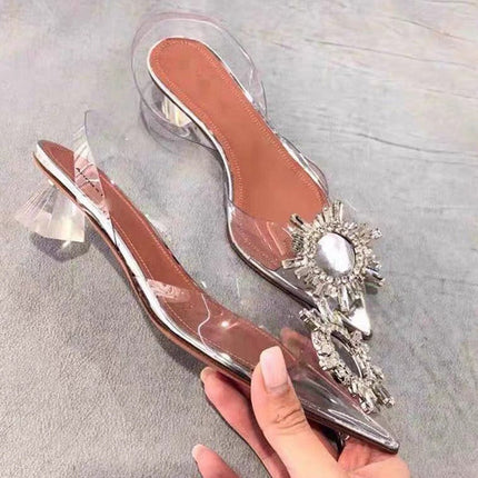 Comfortable Party Heeled Sandals Silver Shoes