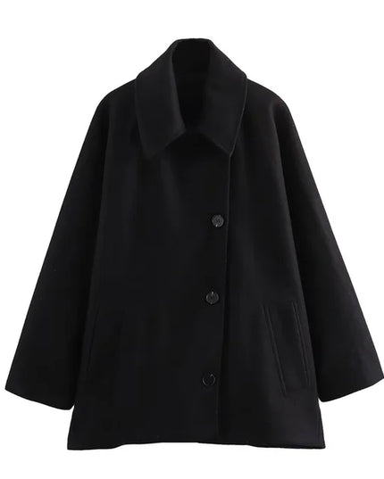 City Chic Cropped Coat Black Coat