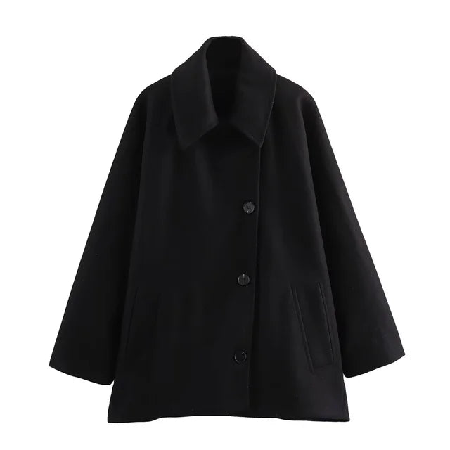 City Chic Cropped Coat Black Coat