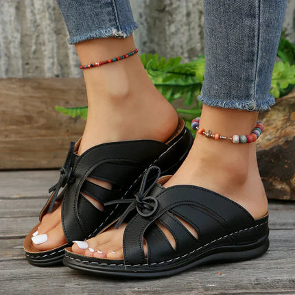 Isla™ - Handmade Comfortable Wedge Sandals Black