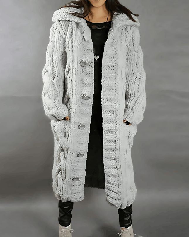 Plus Size Long Cardigan for Maximum Comfort and Warmth Light Grey Cardigans