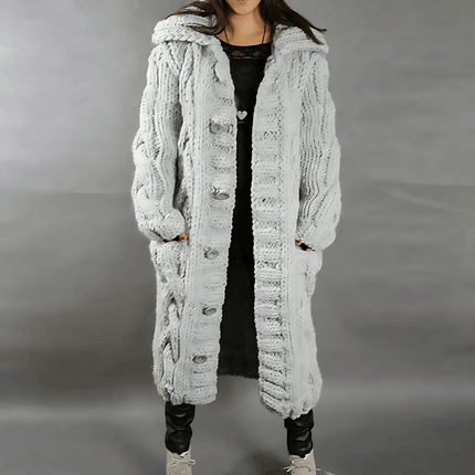 Plus Size Long Cardigan for Maximum Comfort and Warmth Light Grey Cardigans