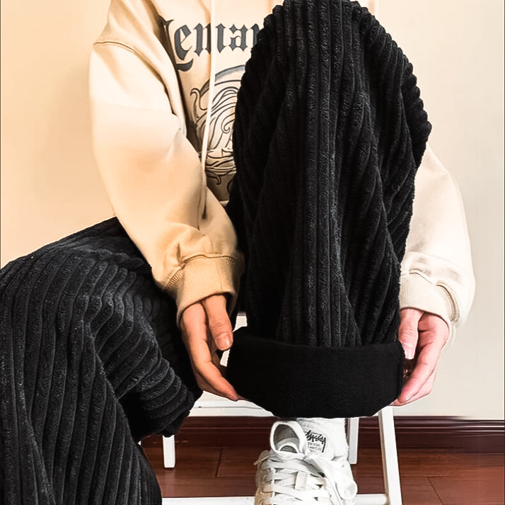 The Corduroy Sweatpants Black Trousers