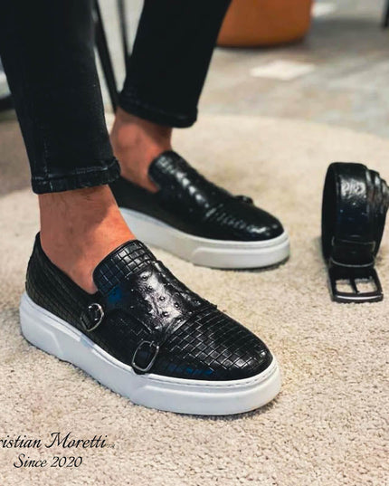 Fabio De Luca™ Premium Double Buckle Sneakers Black