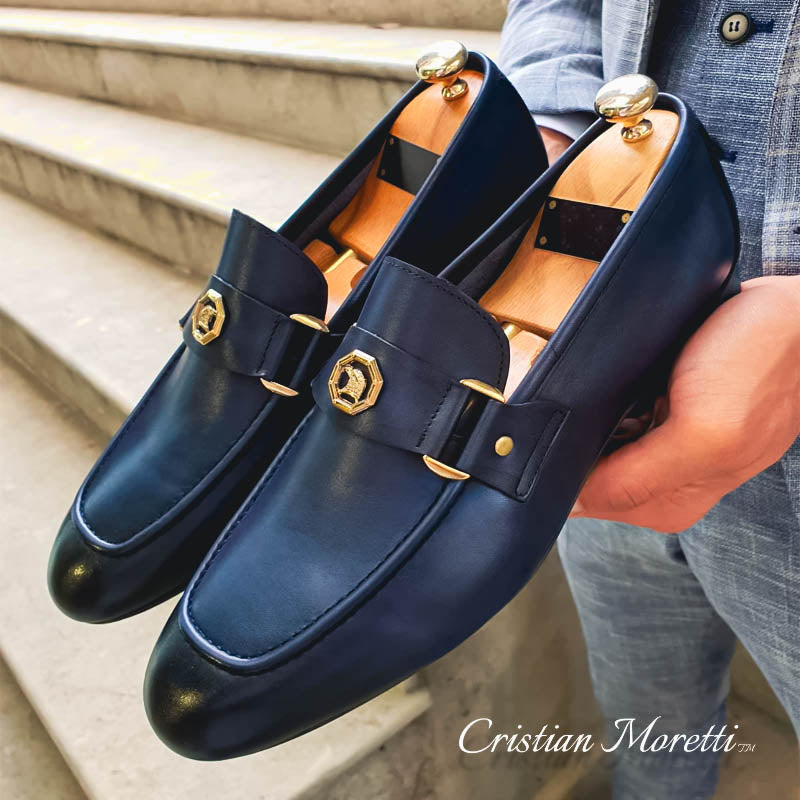 Harrison™ Genuine Leather Loafers Black Shoes