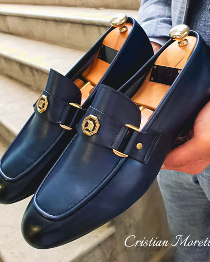 Harrison™ Genuine Leather Loafers Blue
