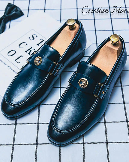 Harrison™ Genuine Leather Loafers Blue Shoes