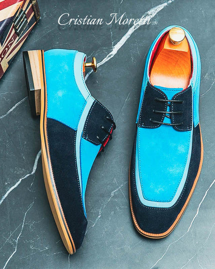 Maverick™ Suede Leather Dress Shoes Blue Shoes