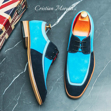 Maverick™ Suede Leather Dress Shoes Blue Shoes